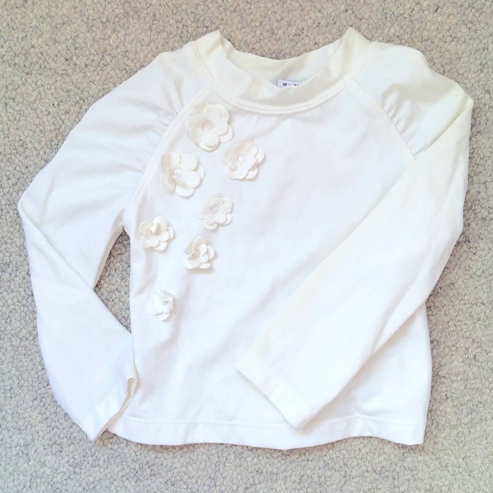 Janie & Jack Girl’s White Rashguard: 18 to 24 mos